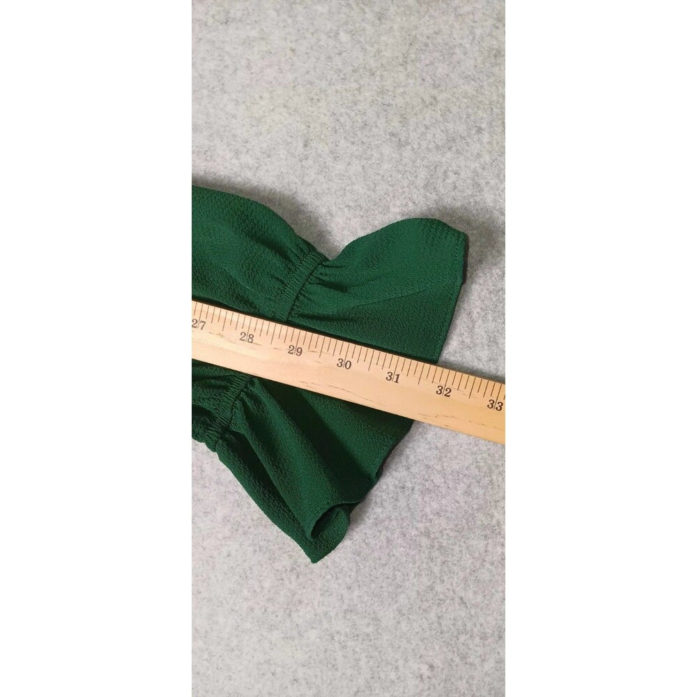 Cece Long Sleeve Pin Tuck Ruffled Blouse 3XL Alpine Green Pleated Peasant Button - Picture 10 of 12